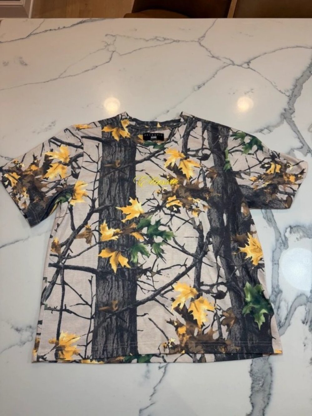 RetroFit Camo Print Classic Logo T-Shirt Small